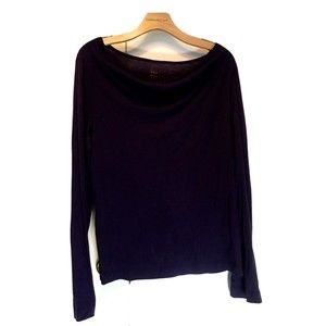 Three Dots Women's S Purple V-Neck  Long Sleeve T-Shirt Supima Cotton size Large